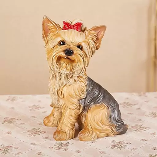 اسباب بازی فیگور سگ نشسته پاپیون دار Yorkshire terrier dog toy