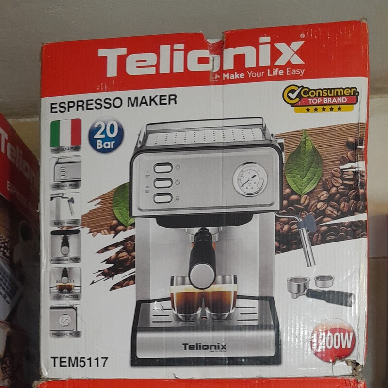قهوه ساز درجه دار تلیونیکس اسپرسوساز  telionix تلونیکس طعم ومزه عالی لوازم خانگی سرای شما 
