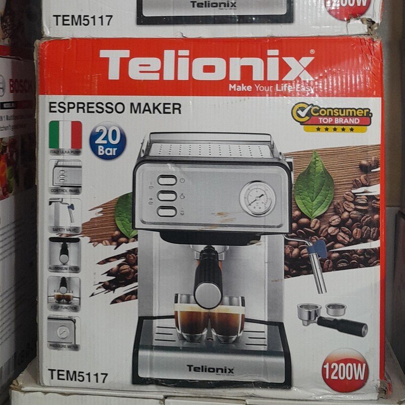 قهوه ساز درجه دار تلیونیکس اسپرسوساز  telionix تلونیکس طعم ومزه عالی لوازم خانگی سرای شما 