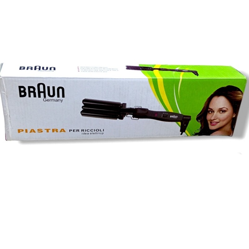فرکننده مو حرفه ای براون   BRAUN2024  اورجینال شرکت   میله های روکش تیتانیوم   فرکردن مو به حالت S  فرکردن مو در 30 ثانی