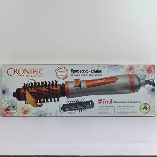 سشوار چرخشی دوکاره کرونر cronier 6855  دارای دو تا برس موی و سیمی  مخصوص موهای ویز و نامرتب  قدرت متور توان 1200w  تک رن