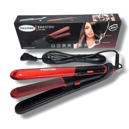 اتو مو دوکاره پرومکس مدل RE-2366 ا Promax double hair iron model REF-2366  دوکاره حرفه ای صاف و ویو   کف تیتانیوم نانو