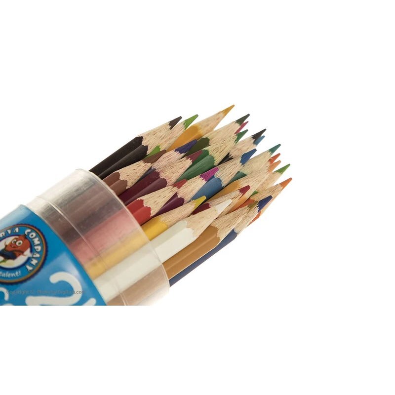 مداد رنگی 24 رنگ استوانه ای آریا