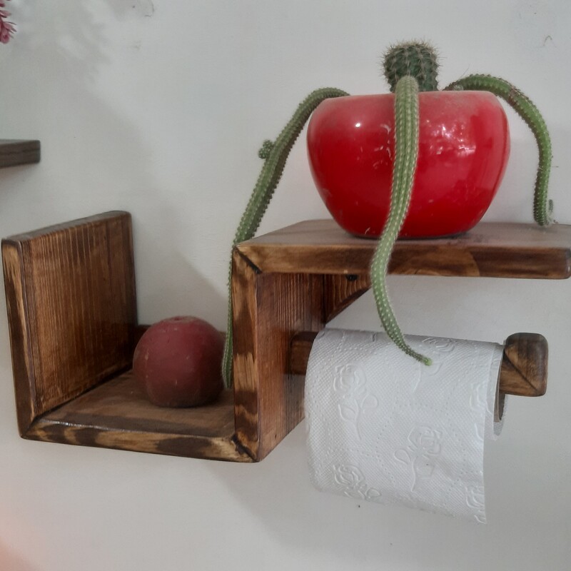 دستمال توالت دستمال رولی دیواری چوبی جا شمعی جا گلدانی