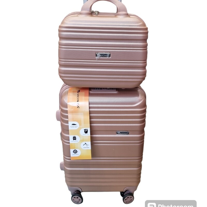 چمدان پلی کربنات مونزا سایز کوچک و کیف آرایشی 