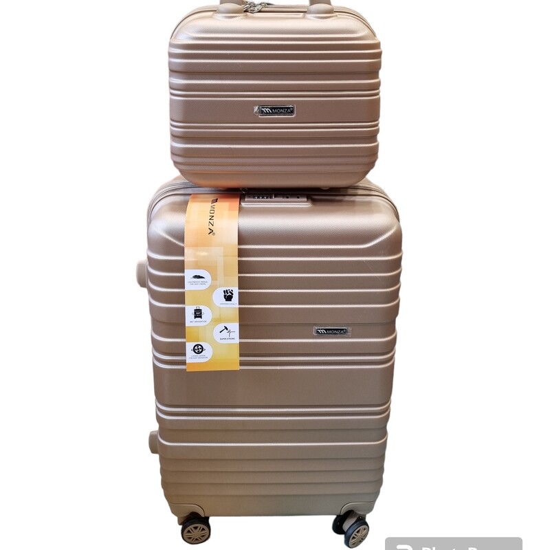 چمدان پلی کربن برند مونزا سایز متوسط و کیف آرایشی 