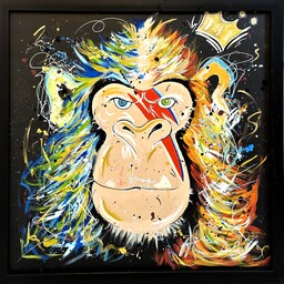 تابلو اکرولیک میمون جذاب