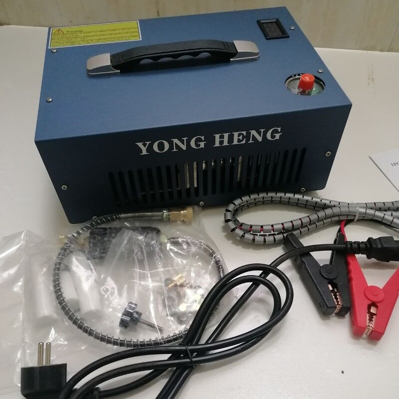 کمپرسور خانگی و نیمه صنعتی یانگ هنگ برای شارژ انواع تفنگ pcp با برق شهری یا باطری ماشین