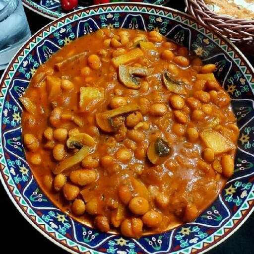 خوراک لوبیا و قارچ 400 گرمی