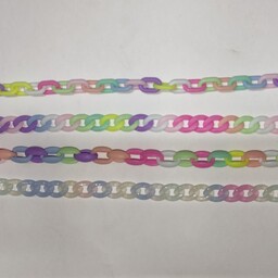 زنجیر پلاستیکی رنگی در رنگ های پاستیلی  (فروش به صورت 1متر)