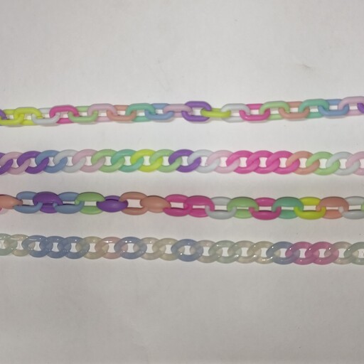زنجیر پلاستیکی رنگی در رنگ های پاستیلی  (فروش به صورت 1متر)