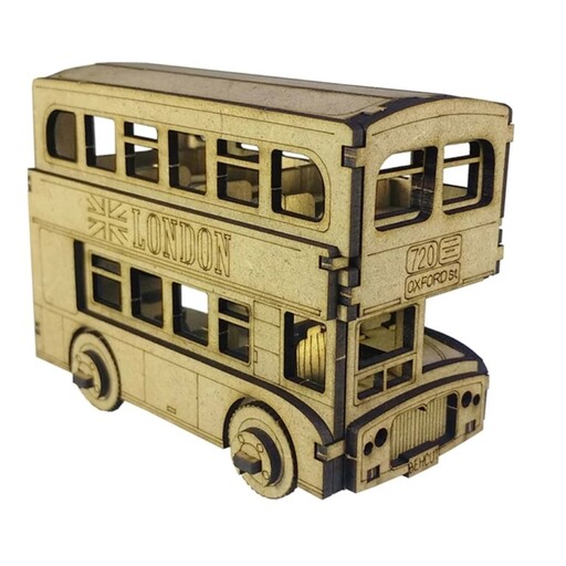 پازل چوبی سه بعدی (ماکت) اتوبوس دو طبقه
