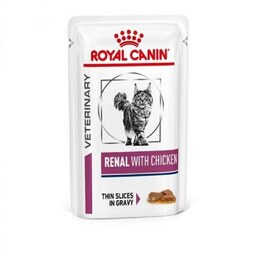 غذا پوچ گربه رویال کنین مدل renal with chicken وزن 85 گرم