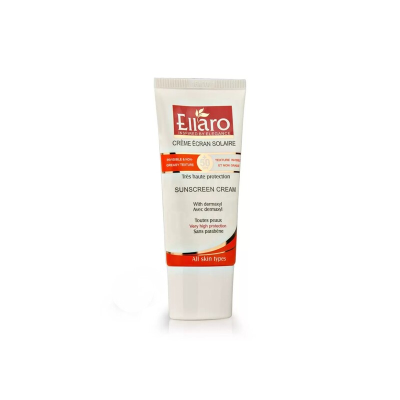 کرم ضد آفتاب الارو ellaro spf50 بی رنگ  اصلی مناسب انواع پوست Ellaro Invisible And Non Greasy Sunscreen Cream