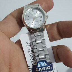 ساعت مچی زنانه کاسیو استیل صفحه سفید casio 