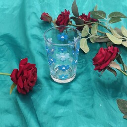 لیوان فله ای شهد چاپی گل آبی 