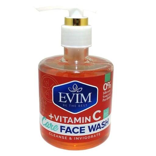 ژل شستشو صورت ایویم حاوی ویتامین C حجم 250 میل Evim Vitamin C Face Wash 250 Ml