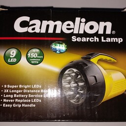 چراغ قوه کملیون LED- CAMELION- بسیار با کیفیت با 9 چراغ ال ای دی - باتری خور- 4 باتری قلمی هدیه از ما