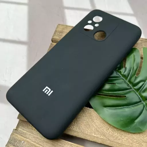 قاب گوشی Redmi 12C-Poco C55-Redmi 11A شیائومی سیلیکونی پاک کنی اورجینال داخل پارچه ای محافظ لنزدار رنگ مشکی کد 61216