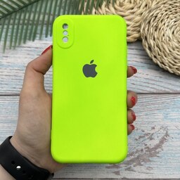 قاب گوشی iPhone X - iPhone XS آیفون سیلیکونی High-Copy محافظ لنز دار سبز فسفری کد 16611