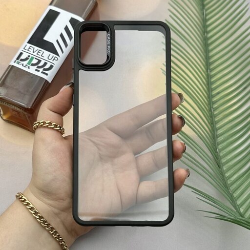 قاب گوشی Galaxy A05 سامسونگ دور سیلیکونی CASE PRO اورجینال شفاف متال مشکی کد 82881