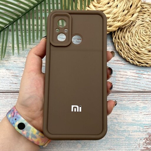 قاب گوشی Redmi 12C-Poco C55-Redmi 11A شیائومی سیلیکونی اورجینال Solid Case ضد ضربه محافظ لنز دار نسکافه ای کد 90574