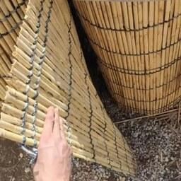 پرده و شید حصیری از جنس بامبو چهار تراش سایز  عرض 230سانتی متر و  طول  100 سانتی متر و مساحت2.30متر مربع