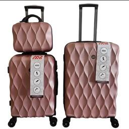چمدان سه عددی ام آر طرح لوزی متوسط ،کوچک و آرایشی در چند رنگ