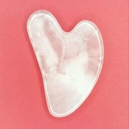 سنگ ماساژ گواشا مدل قلبی - از سنگ وایت رز اصل