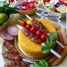 پک 10 عددی سیخ کباب و جوجه تابه ای فلزی 