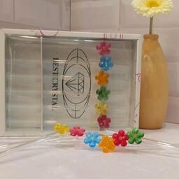 نی  نوشیدنی شیشه ای     با گل های زیبا    همراه جعبه  مناسب  هدیه و استفاده خودتون