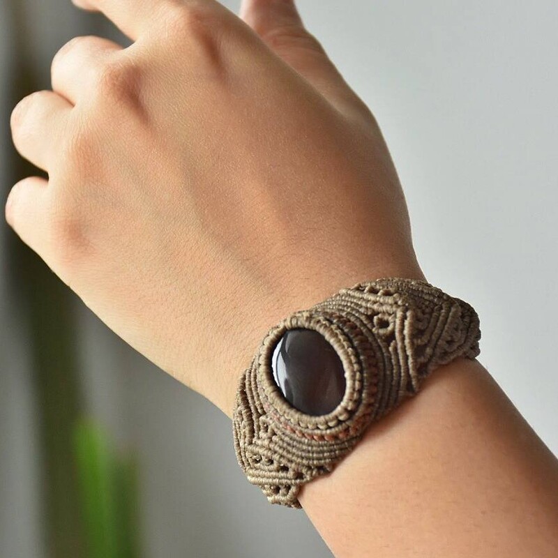 دستبند بافت سنگ عقیق سرخ اصل و معدنی 