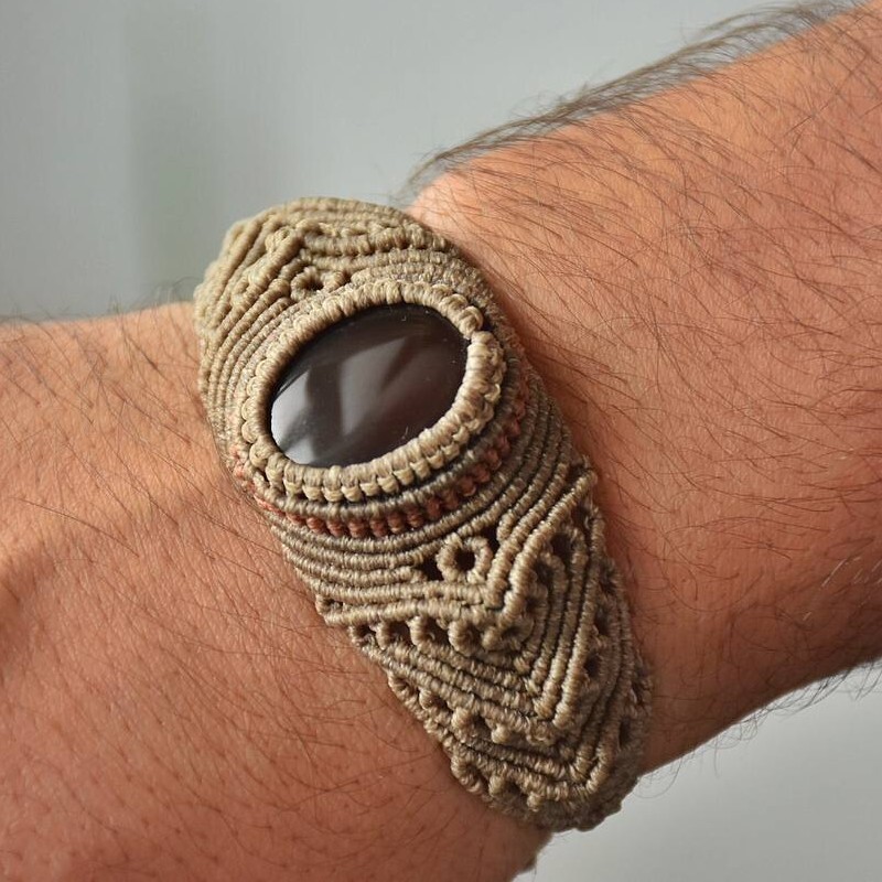 دستبند بافت سنگ عقیق سرخ اصل و معدنی 