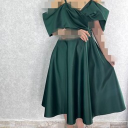 لباس مجلسی مزونی مدل الیزا کوتاه سایزبندی 36 الی 48-لباس مجلسی کوتاه ساتن آمریکایی-لباس مجلسی کوتاه زنانه