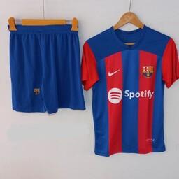 پیراهن شورت باشگاه بارسلونا(چاپ لیزری )