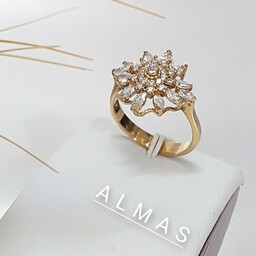 انگشتر سولیتر جواهری زنانه طلاروس سایز8