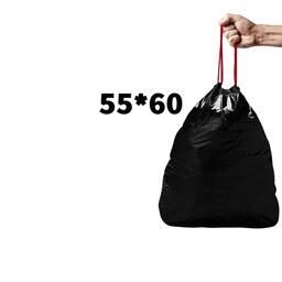 کیسه زباله بنددار مشکی سایز 55 در 60  - مناسب سطل های اداری