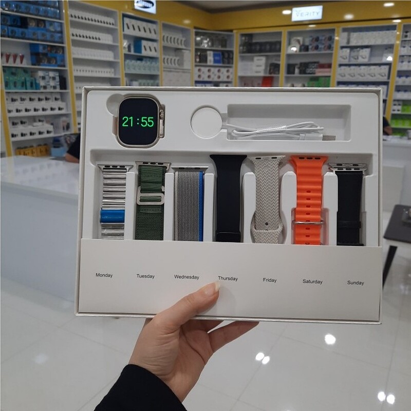 پک ساعت هوشمند مدل Hk15 ultra2 max پک جدید اصلی با 7 بند اضافه کیفیت عالی تضمینی