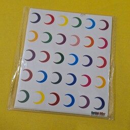 برچسب ماه رنگی بسته 10 برگی