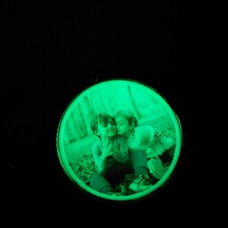 آویز آینه ماشین رزینی عکس شب تاب قاب استیل و یراق آلات رنگ ثابت