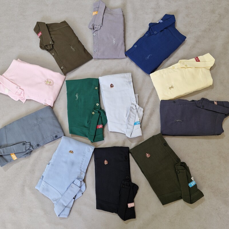 پیراهن مردانه اندامی جنس نخی (کمی پلی استر داره)سایز    m  L xl 2x   کشسانی کم کیفیت مطلوب  رنگبندی متنوع