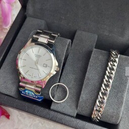 ساعت مردانه کاسیو Casio همراه دستبند کارتیر و حلقه رینگ