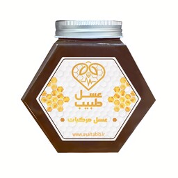 عسل طبیعی و دارویی مرکبات  یک کیلوگرم عسل طبیب با ظرف شیشه ای و بسته بندی عالی همراه با اشانتیون و هدیه