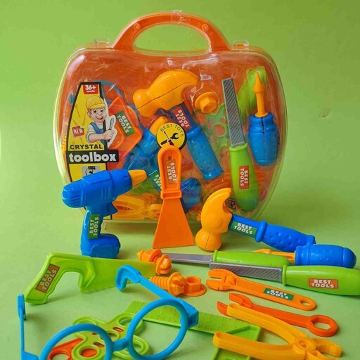 اسباب بازی لوازم ابزار کریستال کودک کیفی جعبه ابزار کودک