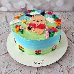 کیک تولد  عروسکی دخترانه خامه ای با تاپر دستساز با فیلینگ مخصوص ارسال پس کرایه