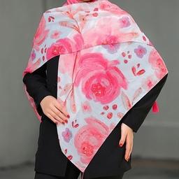 روسری نخی اسپان منگوله دار قواره 140 در 140 چاپ دیجیتال در 100 طرح و رنگ خاص و شاد