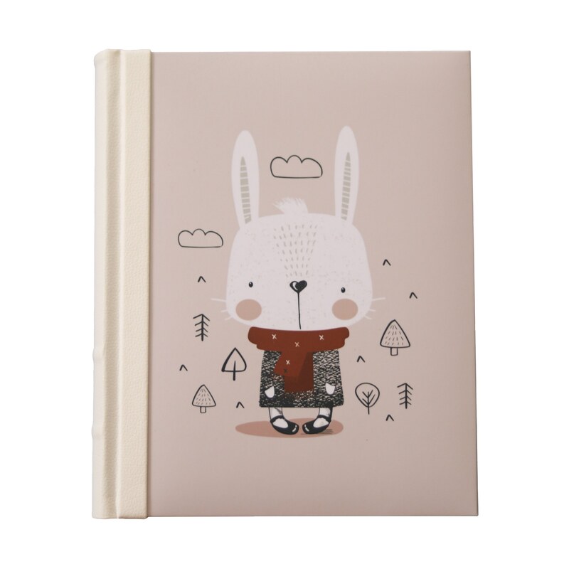 آلبوم عکس کودک خرگوش، سایز 21x16 فریم سفید، 20 برگ، 40 صفحه