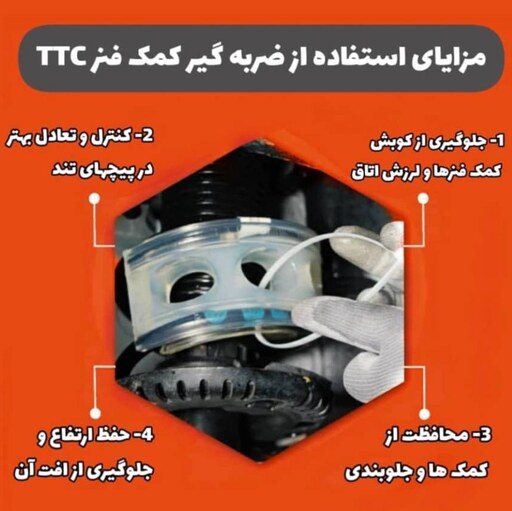 ضربه گیر کمک فنر خودرو TTC کره ای سایز E ( هر بسته شامل دو عدد ضربه گیر  است)