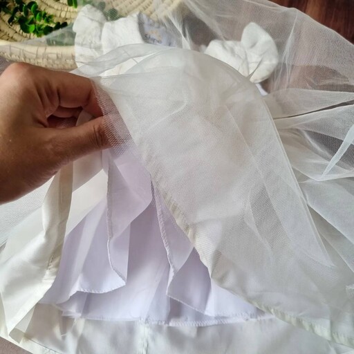 پیراهن  مجلسی عروس دامن تور دخترانه طرح درخشان ارسال رایگان مناسب 1تا4سال
