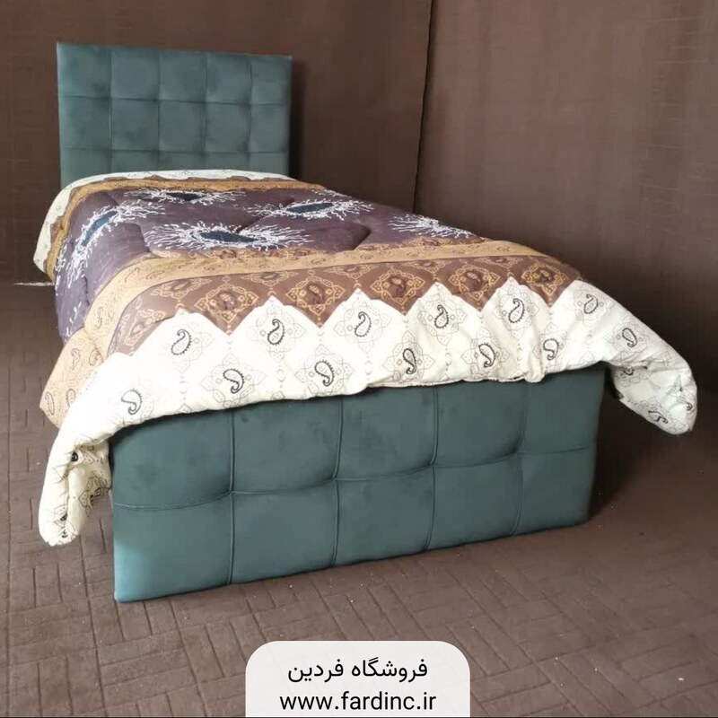 تخت خواب یک نفره (عرض 90) مدل آذر - رنگبندی 25 عددی